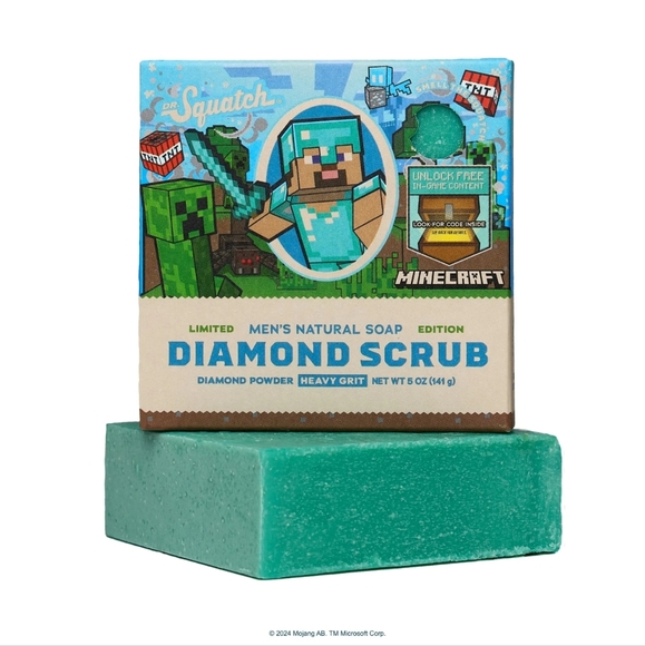 Dr Squatch x Minecraft Limited Edition Diamond Scrub Bar Soap - Picture 3 of 13